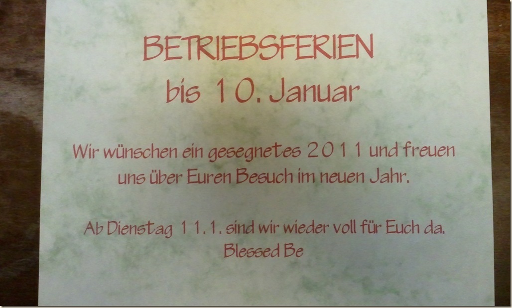 betriebsferien